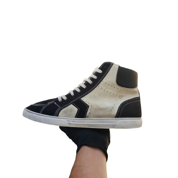 Rare Saint Laurent Paris Leather Suede Anibe Holes Joe High Top Sneakers G485187 - Picture 6 of 16